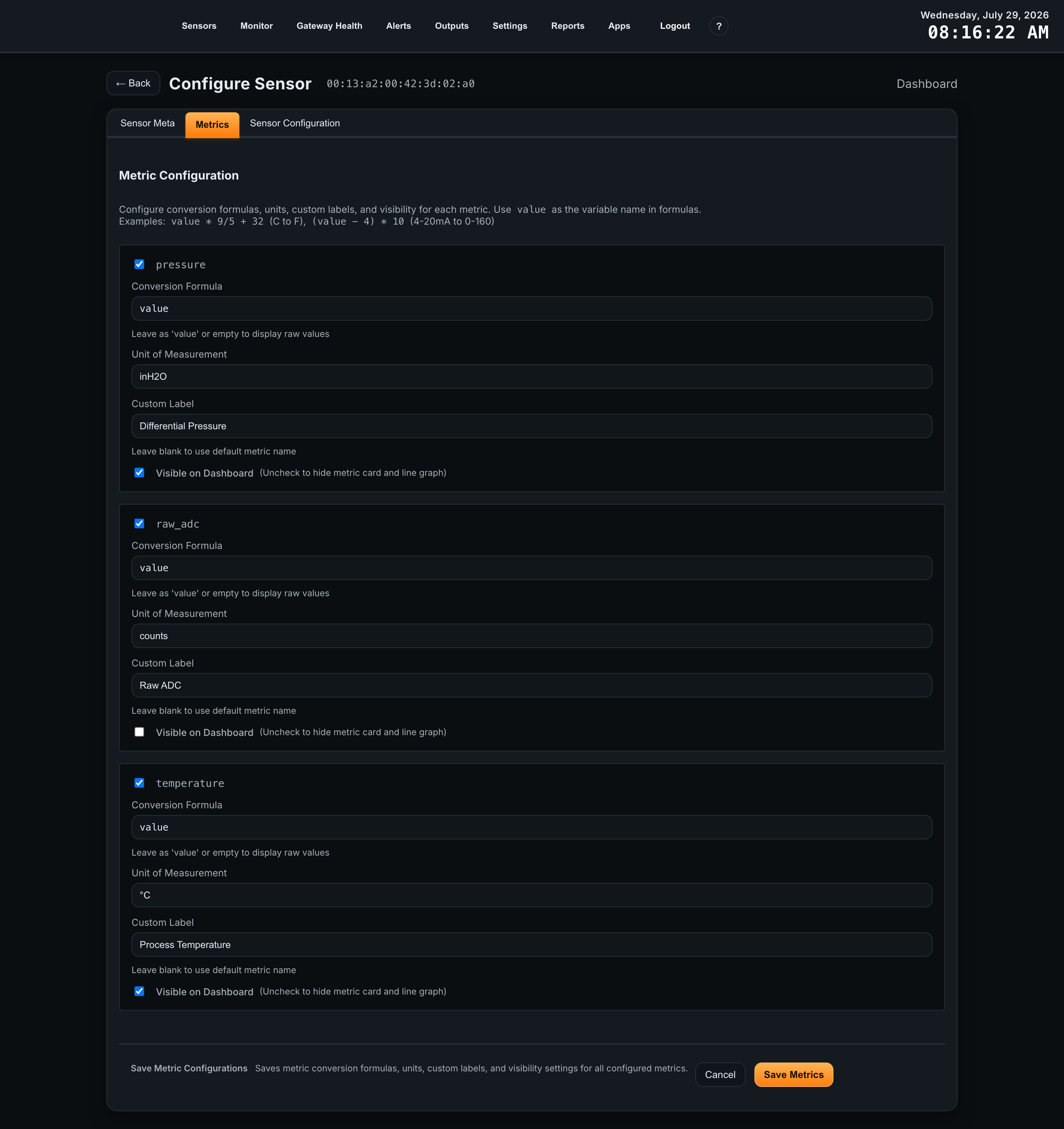 04 metrics config